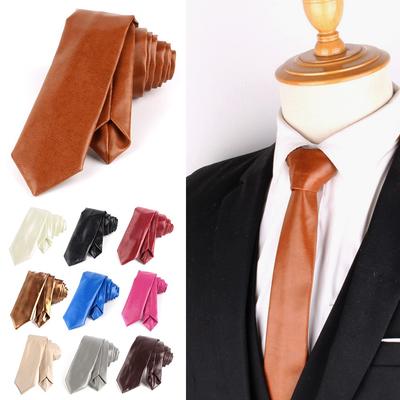 Узкий галстук из ПУ кожи шириной 5,5 см, повседневный, модный галстук для JK, унисекс
