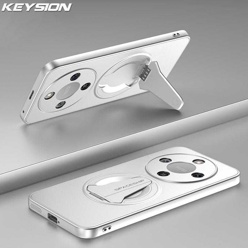 KEYSION Магнитный чехол для телефона HONOR X9d 5G X9c Smart Металлическая краска Вертикальная подставка Противоударный чехол для Honor Magic 8 7 Lite 5G