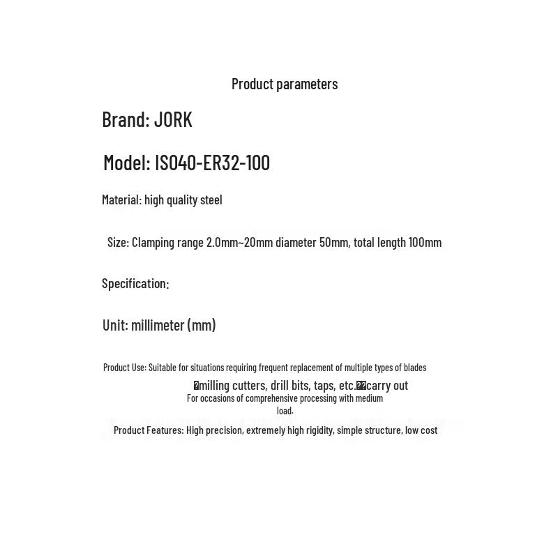 JORK Precision Collet Chuck Tool