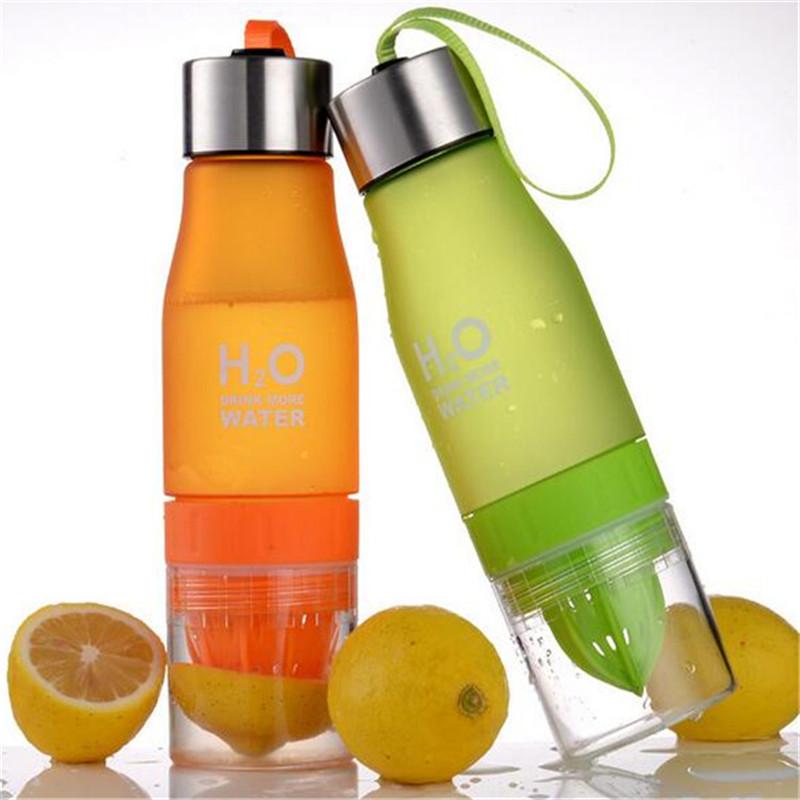 650ml Sport Bottle H20 plastic Fruit infusion bottle Infuser Drink Outdoor Sports Juice lemon Portable Bike Travel Water Bottle
