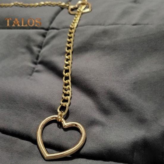 Lady Necklace Heart Pendant Adjustable Gothic Hip Hop Rock Star Singer Neck Jewelry Stainless Steel Club Party Necklace