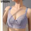 Lace Bra Women's Thin Large-sized Bra Undergarment Without Underwire Breast Retraction Anti-sagging Thin Bra Push Up Bra