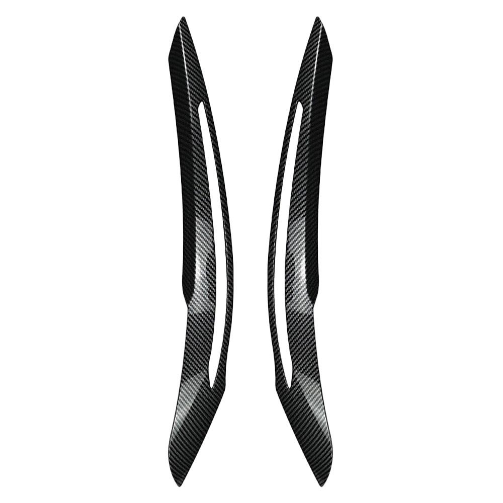 2pcs Car Headlight Eyebrow Eyelid Cover Trim ABS Black/Carbon Fiber for BMW 1 Series F20 F21 Advance Version 2011 2012 2013 2014