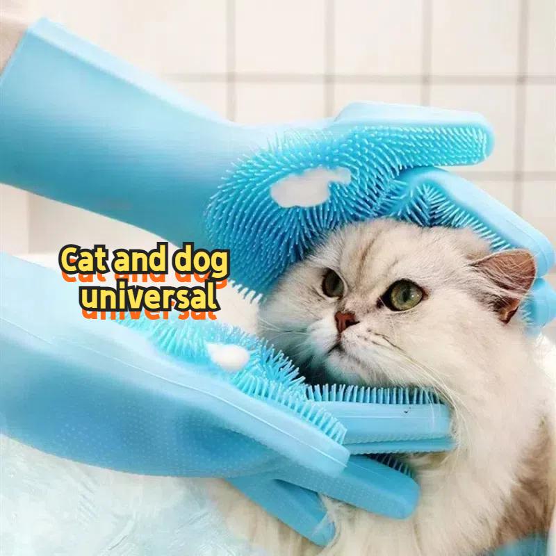 Перчатки для купания питомцев, средства для чистки от царапин и укусов для собак и кошек, золотые перчатки для вычесывания шерсти для собак и кошек