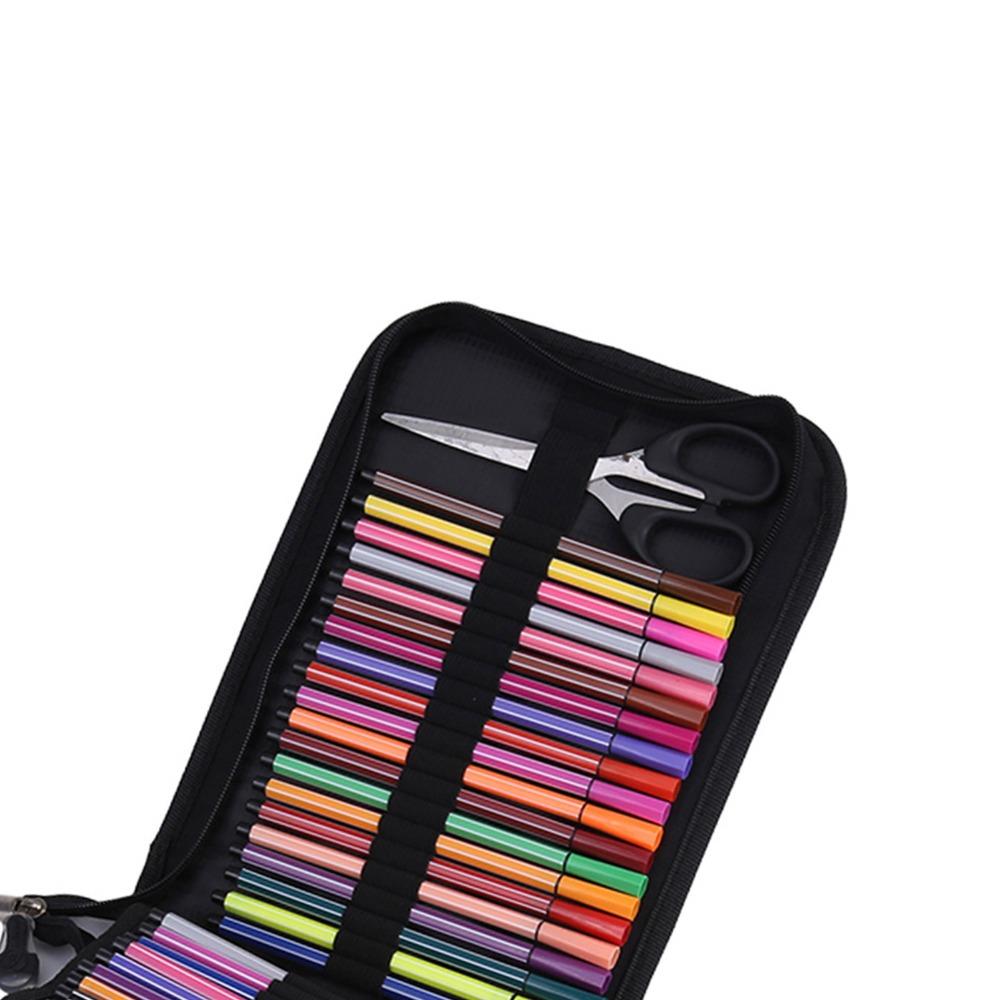 72/120 Slots Pencil Case Black Art Pencil Case Durable Pencil Case Organizer Drawing