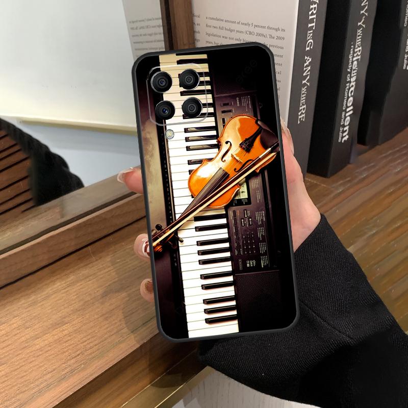Violin Piano Case For Samsung Galaxy M20 M14 M34 M54 M13 M23 M33 M53 M21 M51 M30s M31s M12 M32 M52 Cover