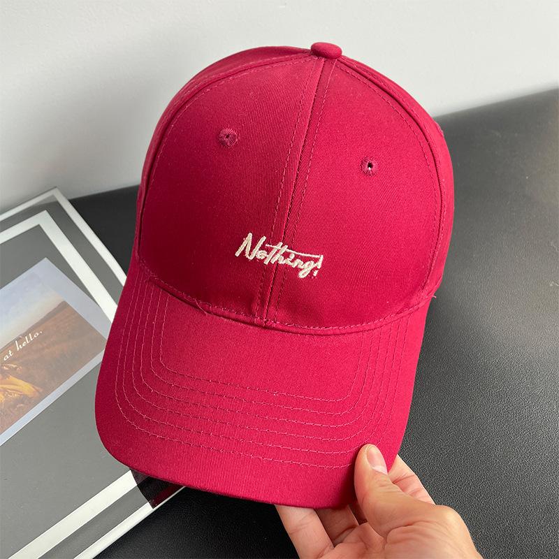 Korean-style embroidered letter trendy soft-top baseball cap for men with large head circumference, versatile sun hat for couples that makes the face