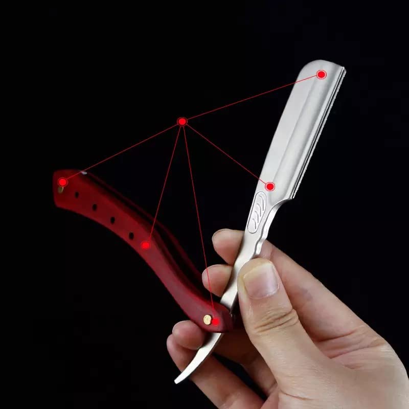 Складная кожаная бритва Barber Western Razor Silver x Brown [Deepa]