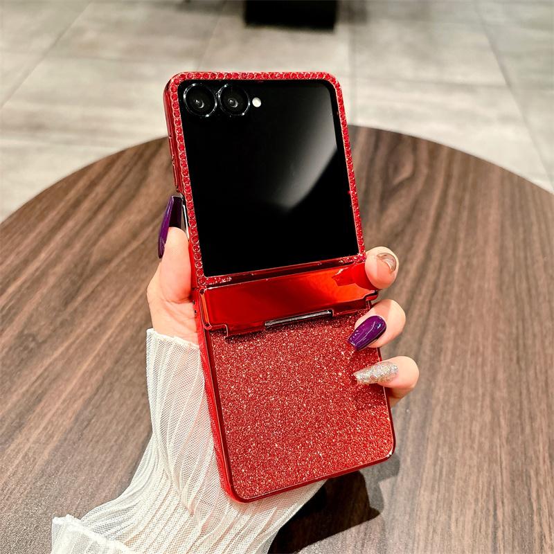 Чехол для Samsung Galaxy Z Flip7 5G с защитой шарнира, блестящий чехол для телефона из ПК со стразами