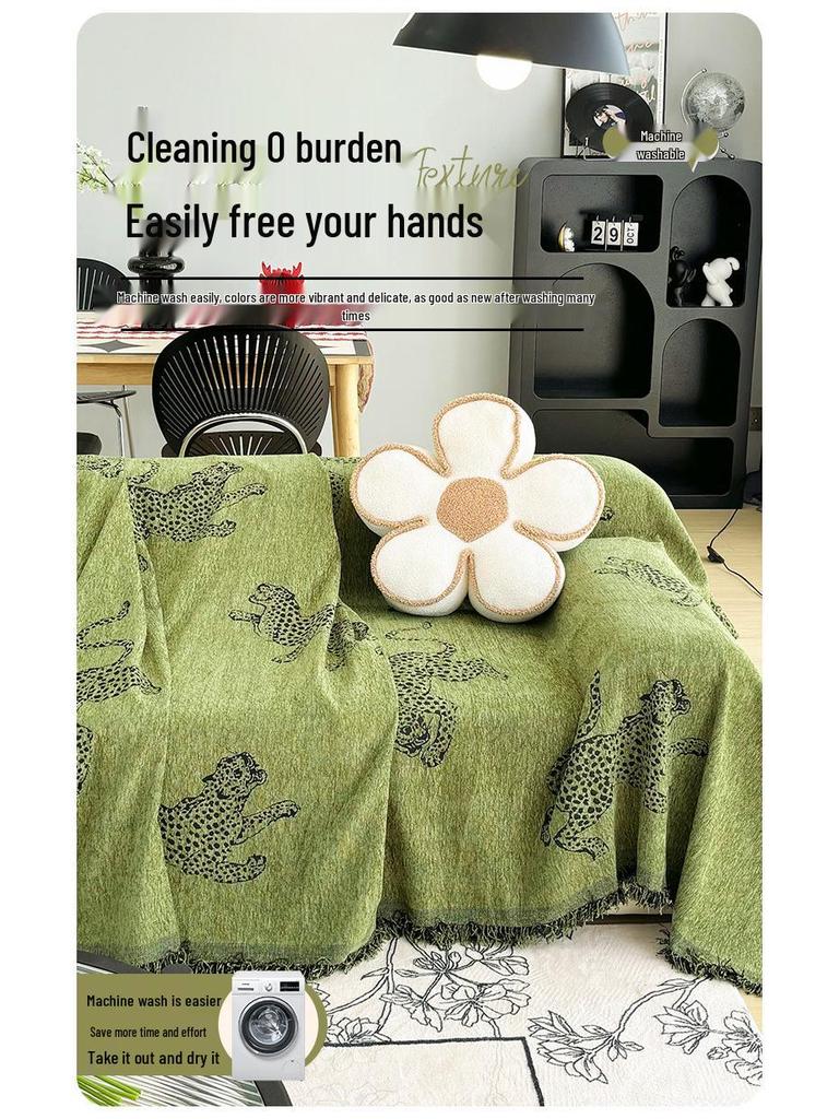 Chenille High-End Sofa Cover Blanket - Universal Four Seasons Cushion Pad, Light Luxury.