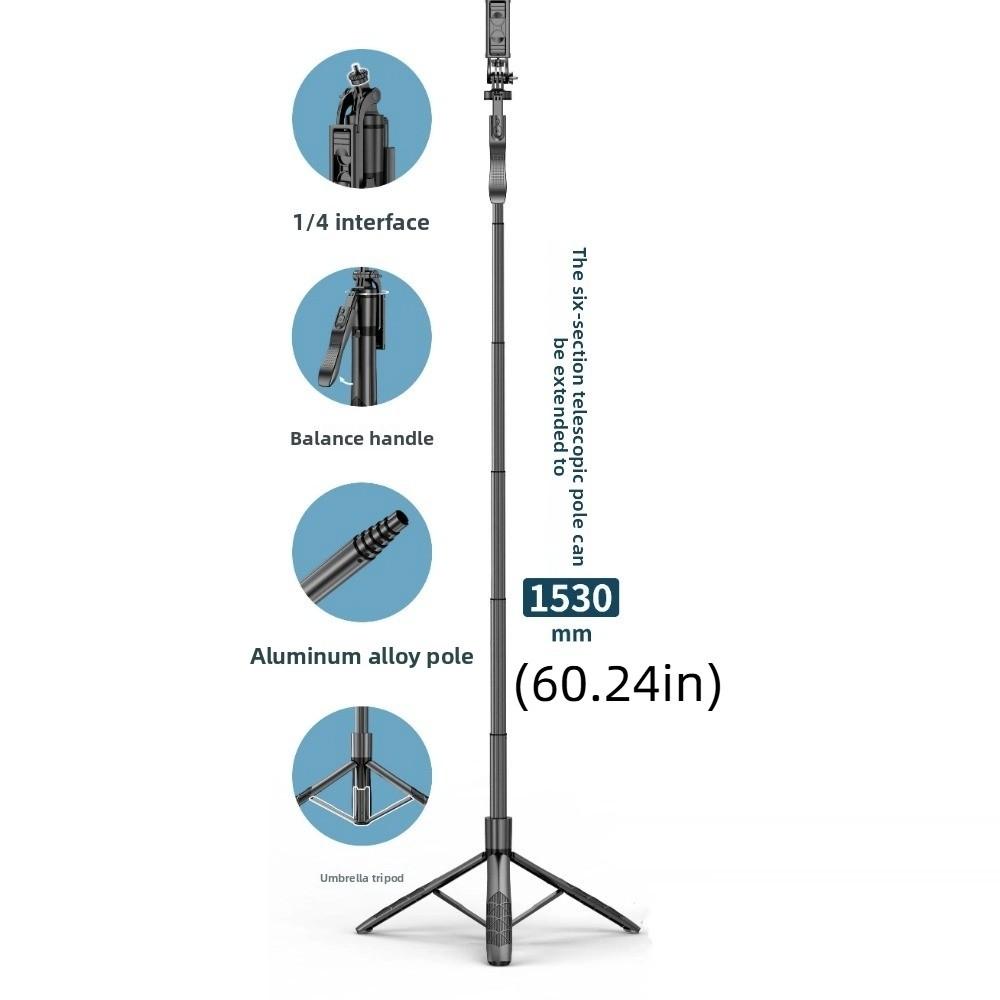 Portable Handheld Telescopic Selfie Stick 1.53m Selfie Stick Tripod Live Broadcast