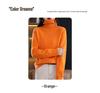 2024 Autumn/Winter Women’s Elegant Loose Fit Orange Pure Wool Turtleneck Sweater