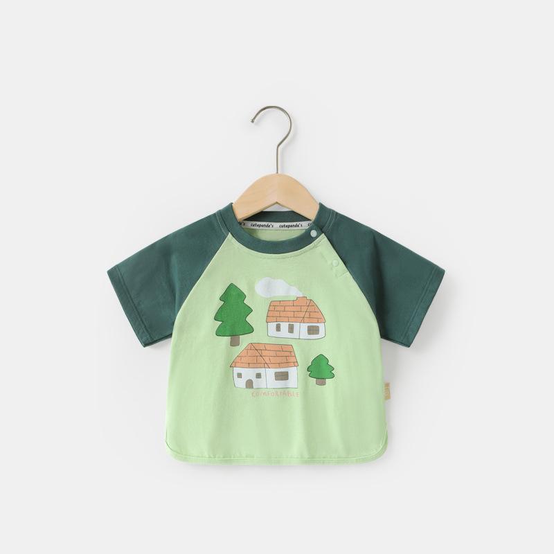 Одежда для малышей, футболки с короткими рукавами для мальчиков, летняя одежда для девочек, летняя хлопковая детская одежда для маленьких девочек, топы