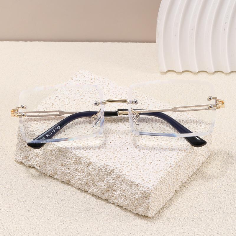 Солнцезащитные очки квадратной формы для женщин, безободковые, с обрезанным краем, антибликовые, мужские солнцезащитные очки, европейско-американские солнцезащитные очки для женщин