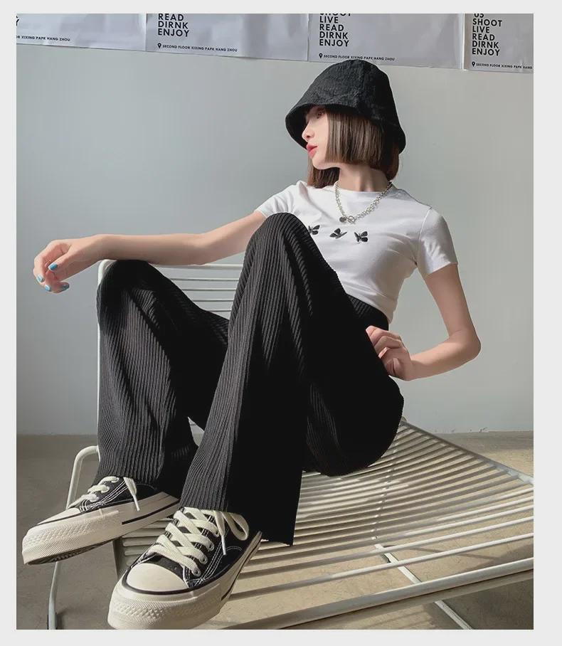 Широкие брюки для беременных из дышащего шелка Ice Silk, весна/лето 2024 г. — легкие, свободные, прямые повседневные брюки.