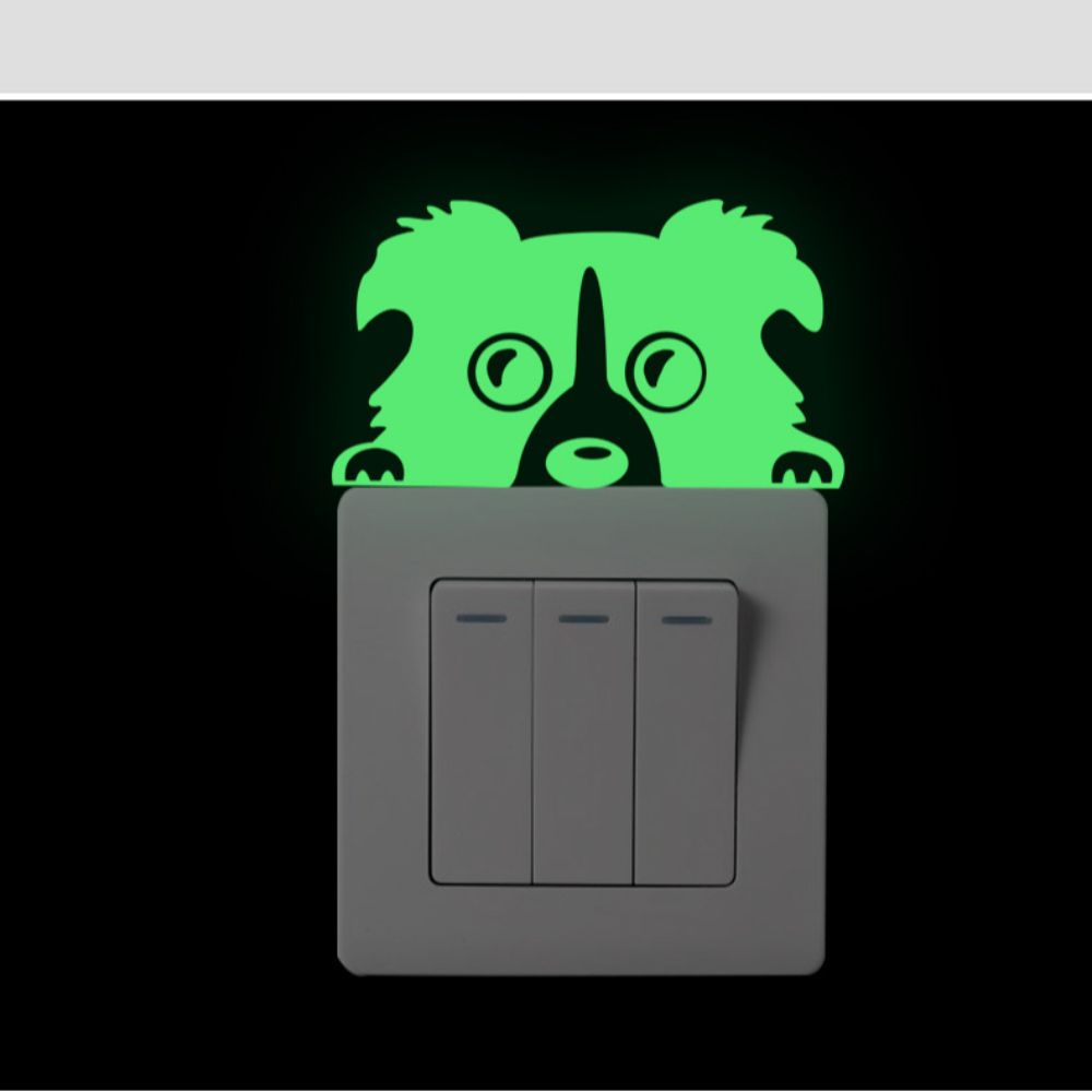 Светящаяся наклейка на переключатель, мультяшная наклейка для домашнего декора, наклейка на стену, украшение для детской комнаты