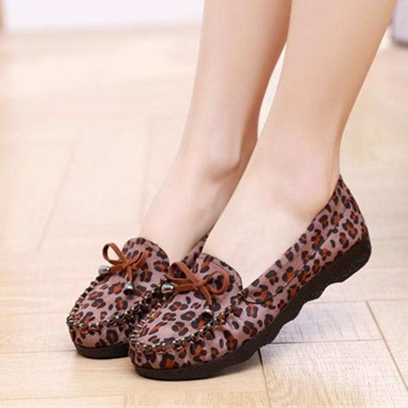 Zapatos de mujer женская мода милый круглый носок красный галстук-бабочка весенние туфли без застежек нескользящие женские повседневные леопардовые черные мокасины ba330