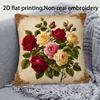 2D Printed Vintage Rose Flower Pillow Cover Retro Floral Bouquet Print Soft Throw Pillow Case For Shabby Chic Home Decor Gift