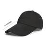 Unisex long-brim soft-top solid-color twill cap, black