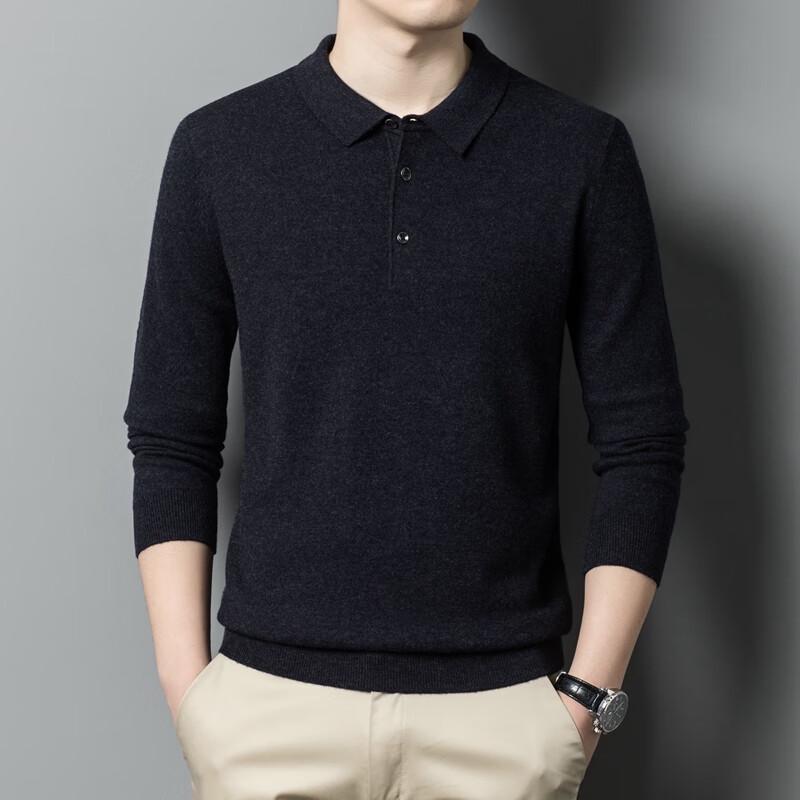 Мужской пуловер поло из 100% мериносовой шерсти