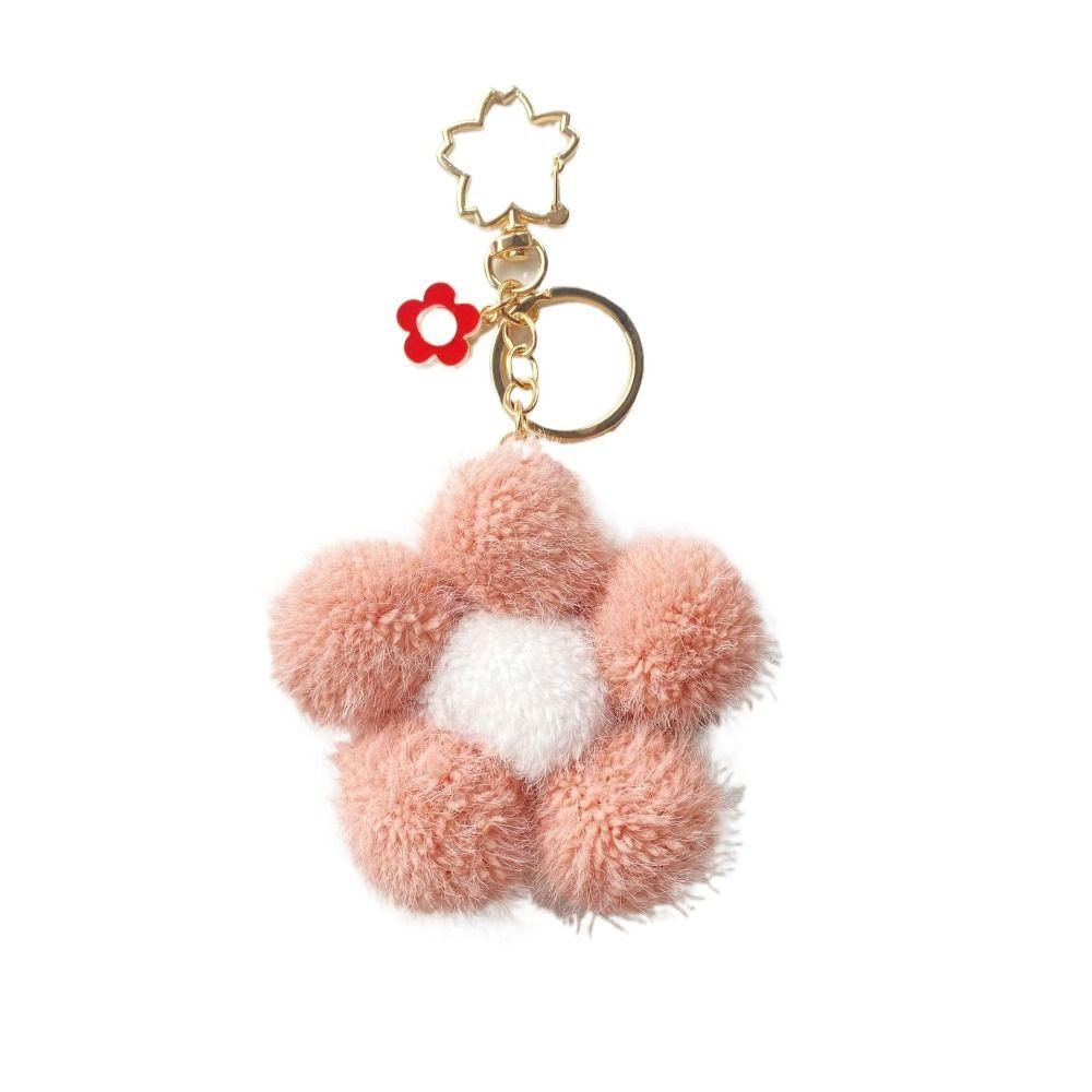 Chain Plushball Bag Pendant Backpack Charms Cartoon Plush Pendant Stuff Plush Toy Flower Keychain