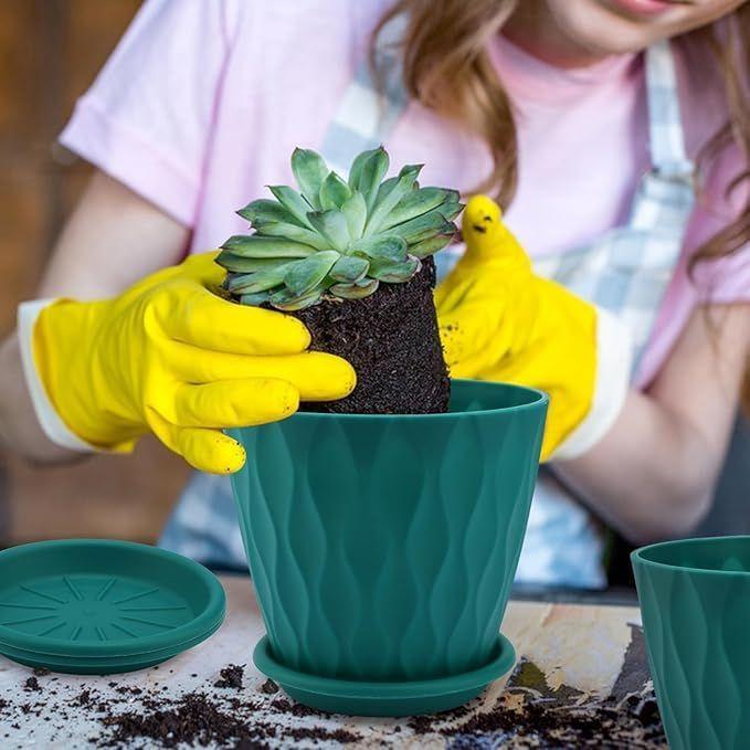 6,3-дюймовые цветочные горшки для украшения дома, горшки для комнатных растений, садовые горшки для растений, пластиковые цветочные горшки для садовых растений