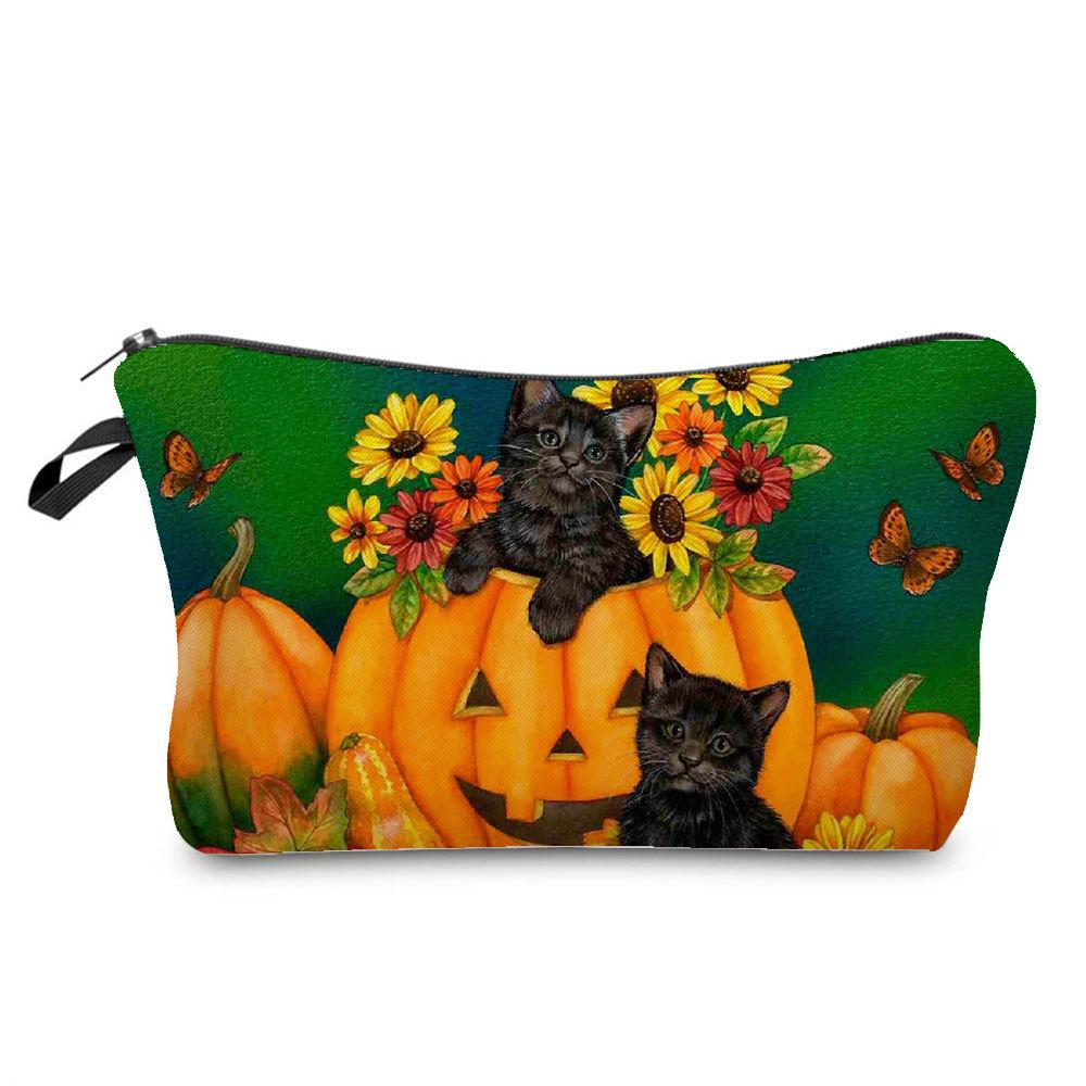 Женская косметичка с принтом кошки, органайзер для туалетных принадлежностей, дорожный чехол для хранения 6429
