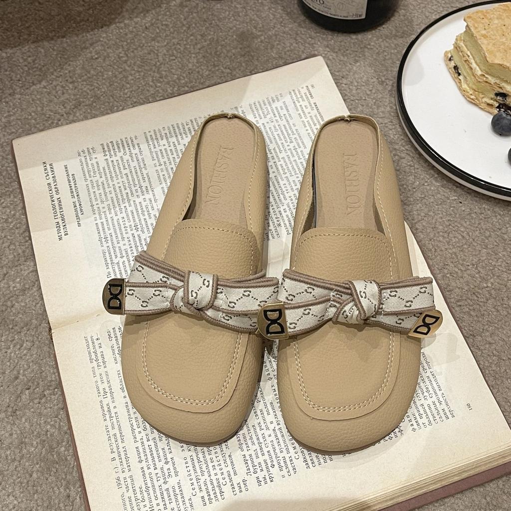 Baotou Half Slippers Women Flat Out Wear 2025 Spring and Summer New Internet Celebrity Super Fire Without Heel Lazy Shoes