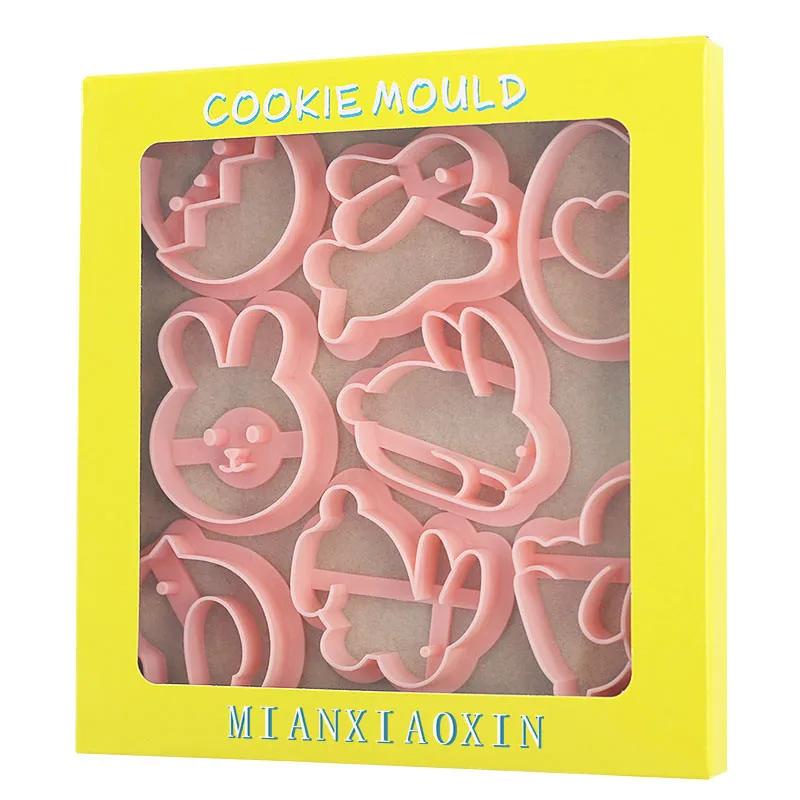 8 шт. мультяшные пасхальные кролики формы для печенья милые кролики цыплята яйца животные узоры резак для печенья инструменты для украшения торта формы для выпечки