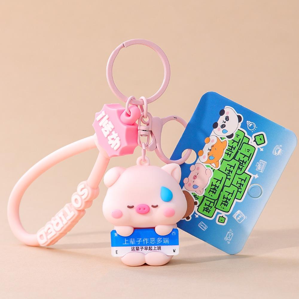 Брелок для ключей Capybara из ПВХ, милый кулон в виде панды из мультфильма, подарок на день рождения для детей