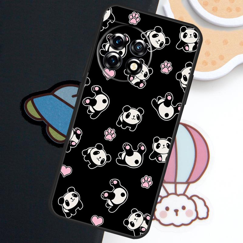 Cartoon Panda Case For OnePlus Nord 5 CE 3 4 Lite N20 N30 OnePlus 15 13 12 11 10 Pro 10T 12R 13R 15R Cover