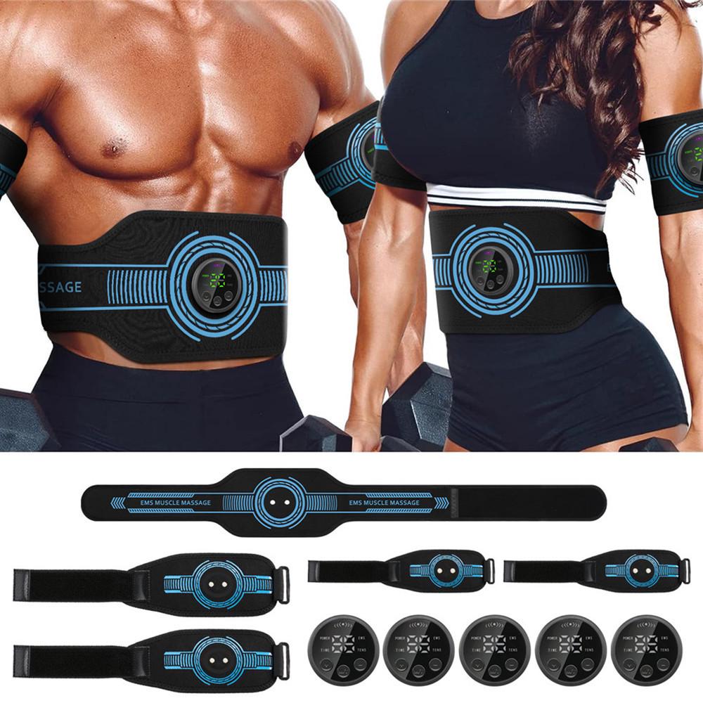 5-in-1 EMS Ab Muscle Stimulator: Smart Waist Belt for Massage, Fat Burning, and Training