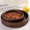 Luxury Walnut Solid Wood Dry Serving Tray Snack Plate Round Wooden Fruit Candy Bread Storage Platter Decoration Coffee Table Col