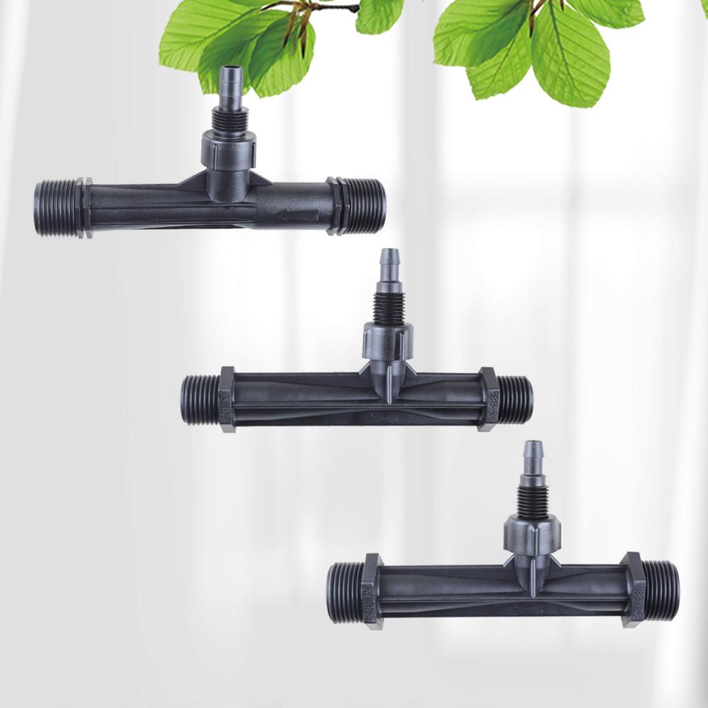 Male Thread Venturi Fertilizer Injector 1/2" 3/4" 1" Ozone Injector Black Irrigation Drip Device
