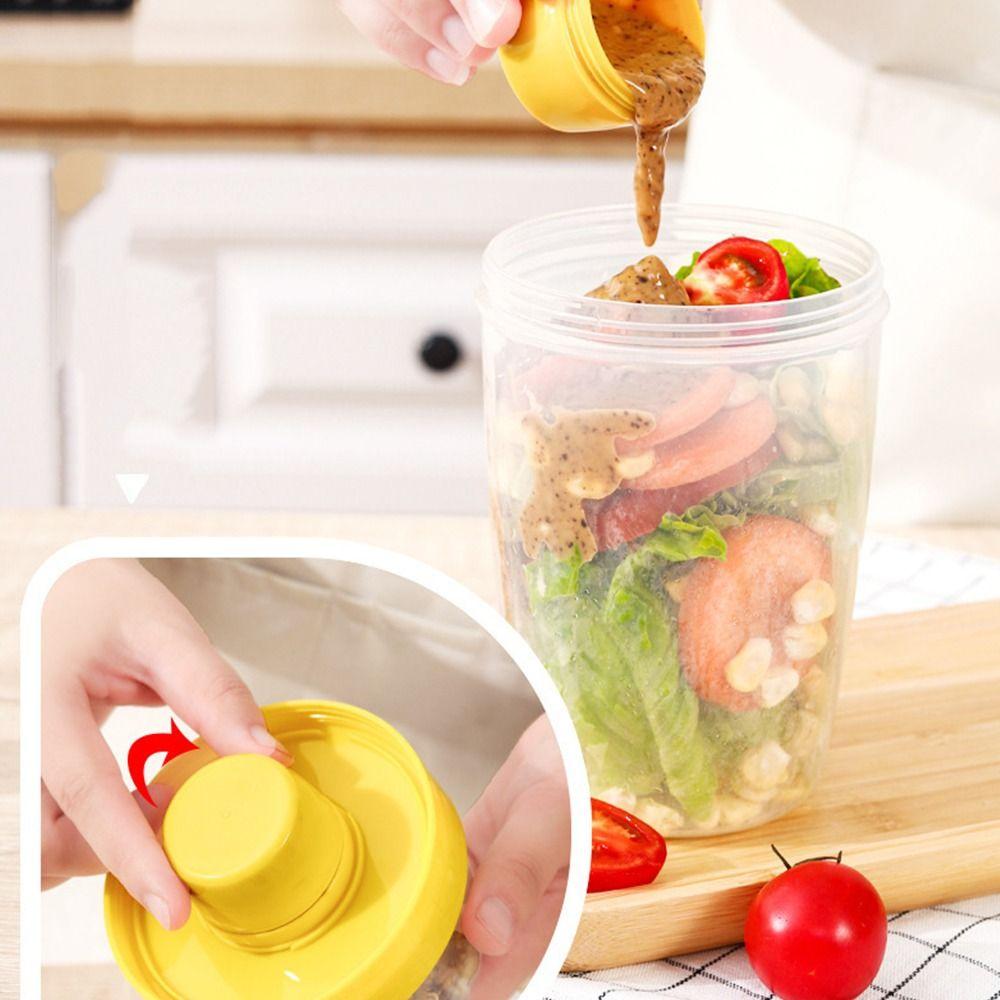 Home Kitchen Storage Portable Double Layer Bottles Light Food Cup Vegetable Salad Cup Jars
