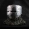 Hammered 18 Gauge Steel Medieval Blackened Great Knight Crusader Helmet W Chain