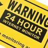 25 шт. 24-часовые предупреждающие наклейки для мониторинга Наклейки-напоминания о зоне мониторинга Настенные наклейки Наклейки на окна
