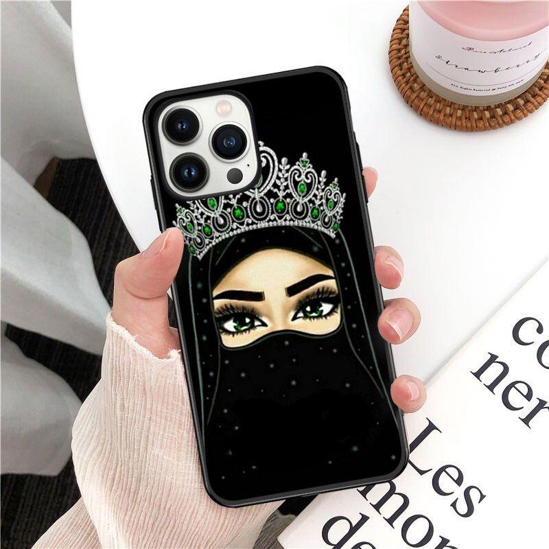 Hijab Girl Muslim Islamic Gril Eyes Arabic Phone Cover For Iphone 14pro 11pro 12 13pro Max 5s 6s Xs 7 8plus SE Xr 12mini Coque
