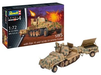Revell Немецкий полугусеничный автомобиль с 3,7-см зенитной пушкой FlaK43, масштаб 1/72, пластиковая модель 03293