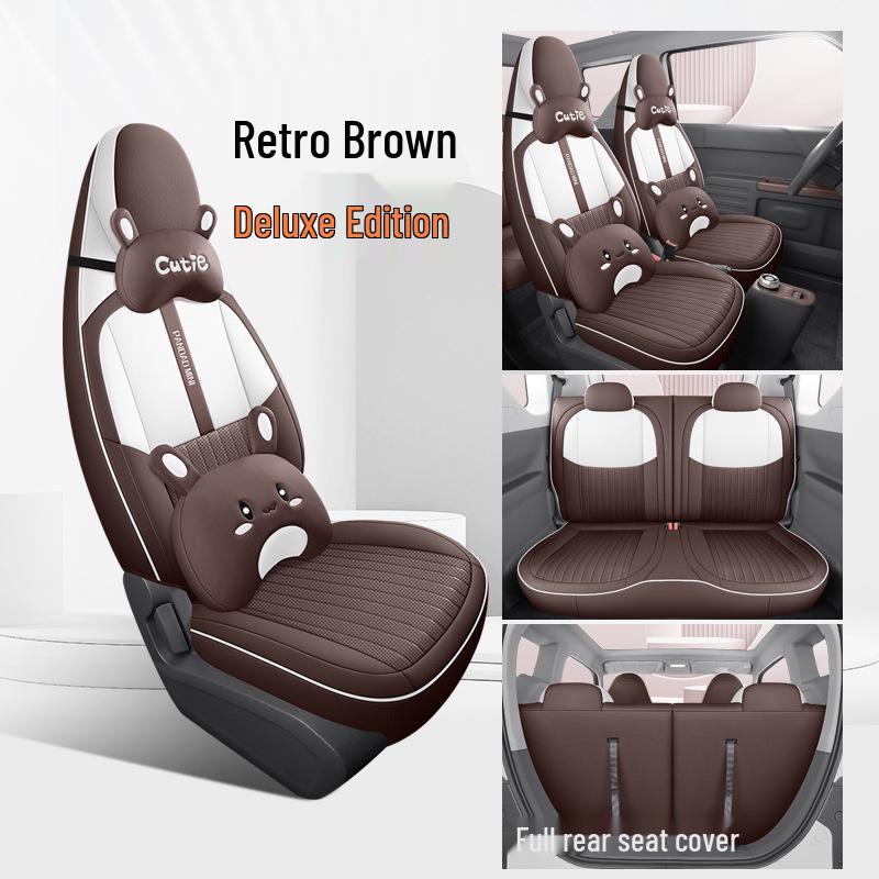 Geely Panda MINI Полностью кожаная всесезонная подушка на автомобильное сиденье и мультяшный электрический чехол на сиденье