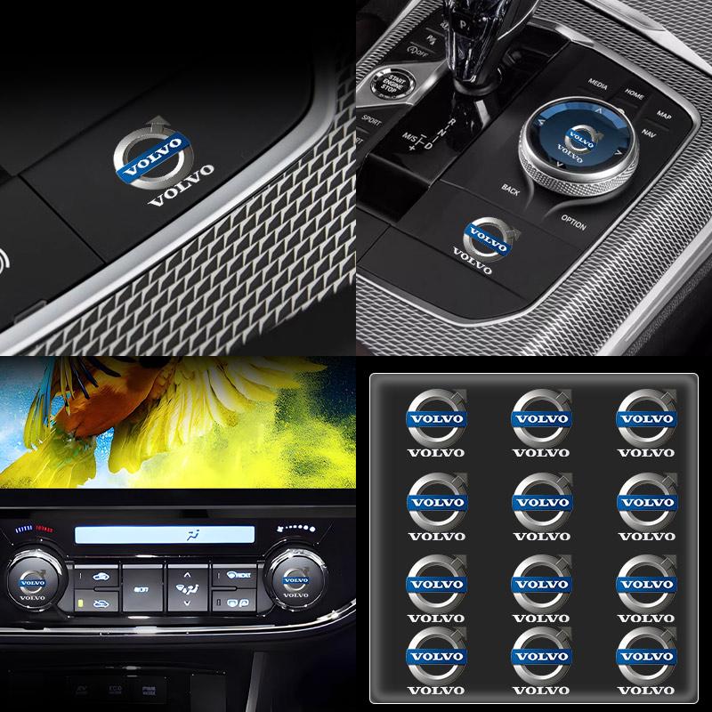 ptwrl4 Car logo Sticker Central control Decals For Volvo T6 S40 S60 S90 XC40 XC60 XC90 V40 V50 V60 V90 T6 AWD C30 C70 S80 V70 XC70