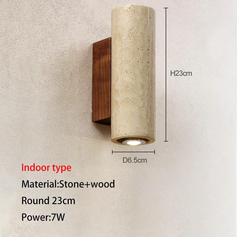 Желтый травертин в японском стиле в стиле ваби-саби, прикроватная лампа для спальни, гостиная, вилла, внутренний двор, балкон, фоновая люстра