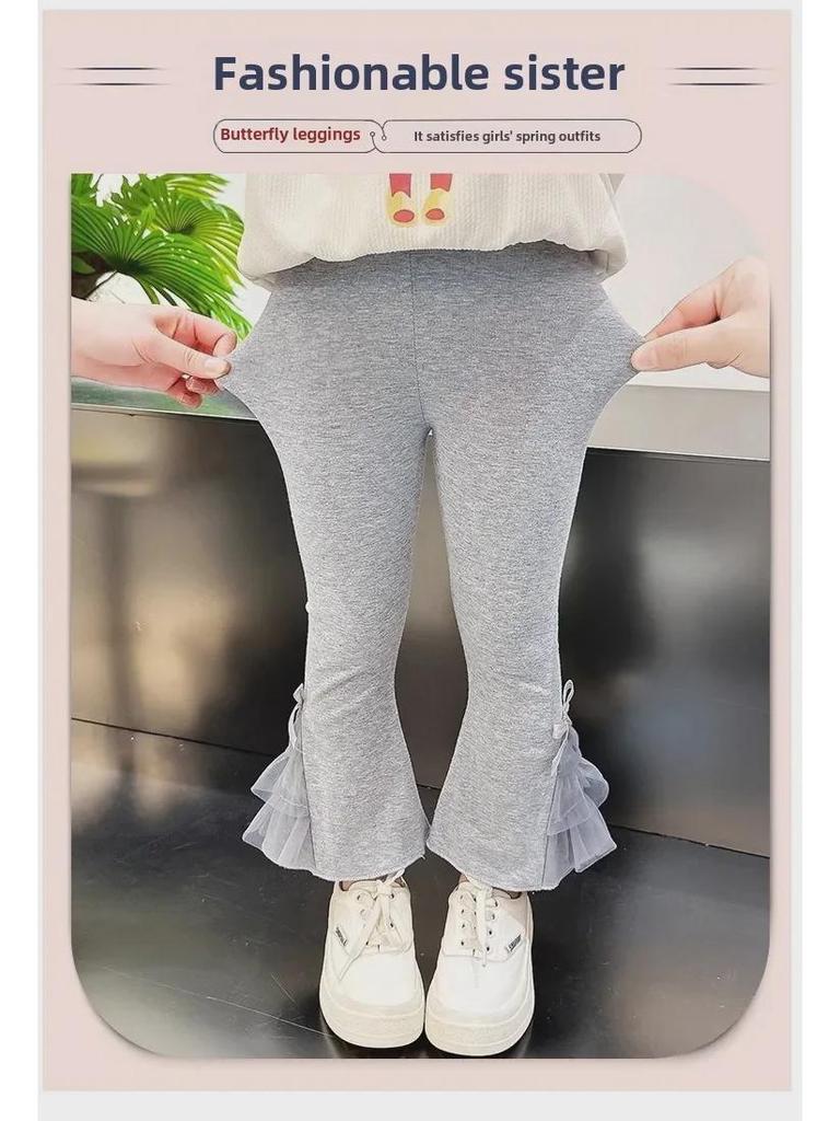 Брюки-клеш для девочек - корейские леггинсы весна/осень 2024 года