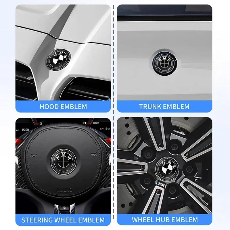 XNSNZ1 7pcs 45mm 68mm 74mm 82mm Car Front Hood Emblem rear boot badge Steering wheel Logo for BMW M F30 G01 E36 E39 E87 E46 E90 E92 E53