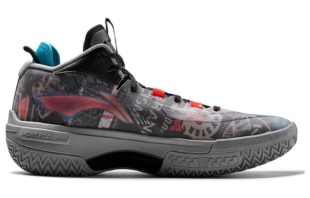 Li Ning Баскетбольные кроссовки Jie Ao Мужские Средняя высота Серый/Черный ABFT035-3