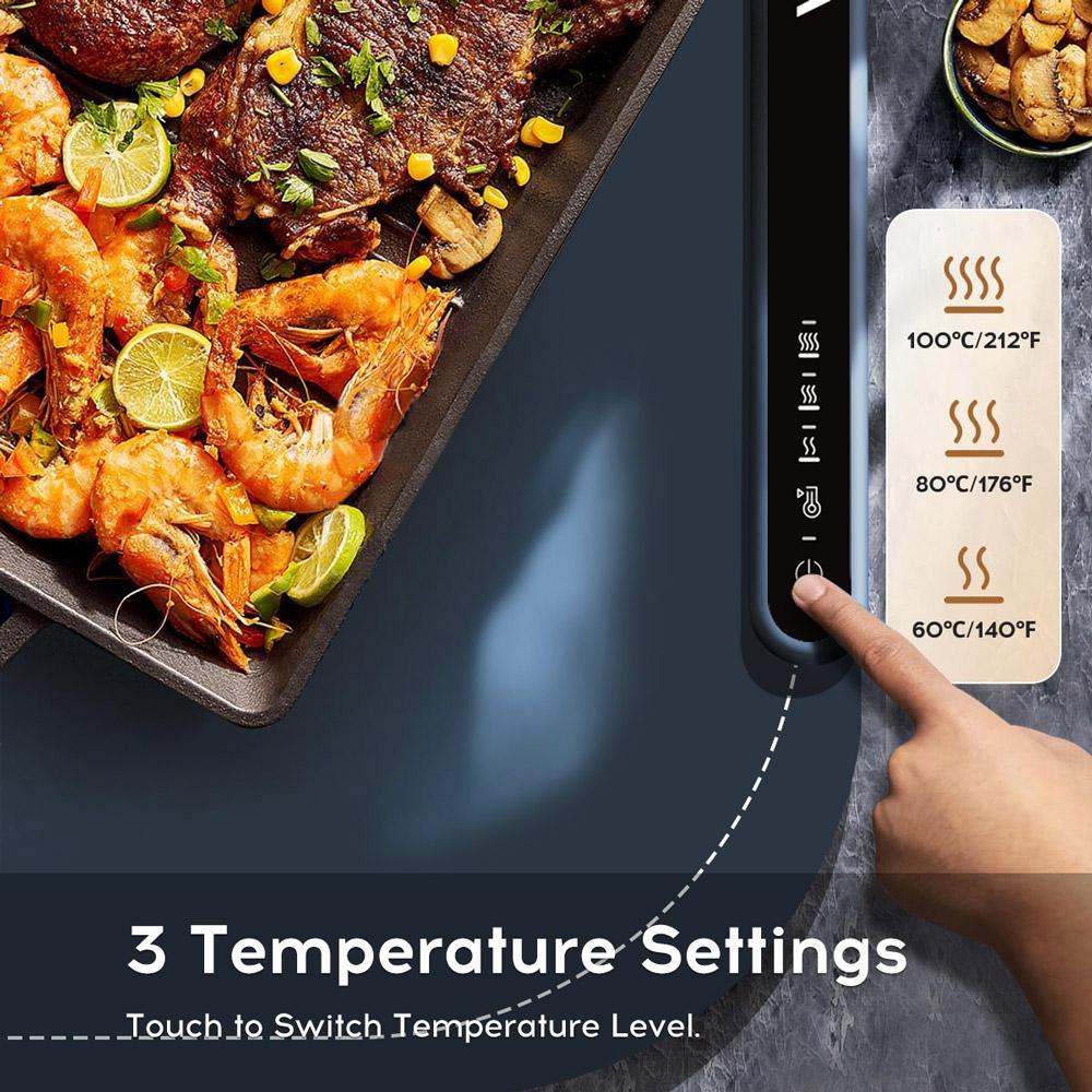 Willing BW614 Electric Warming Tray, 250W Power, 3 Temp Setting, Easy To Clean with Nano-Material, Auto Shut-Off, Blue