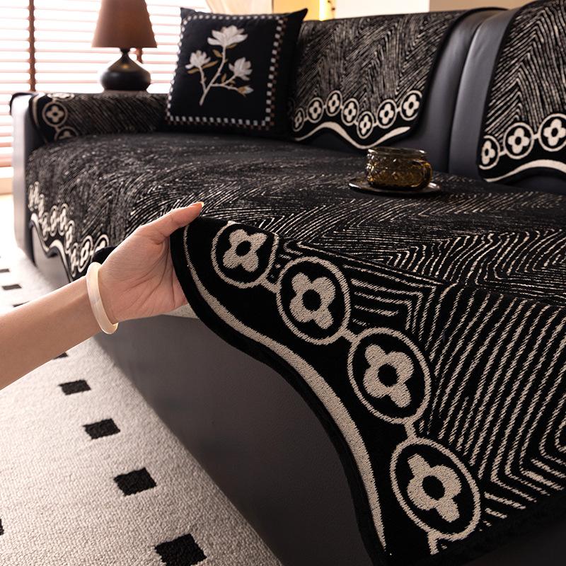 New High-End Special-Shaped Sofa Cushion Combination Sofa Universal One-Piece Straight Row Seat Cushion Cover Cloth