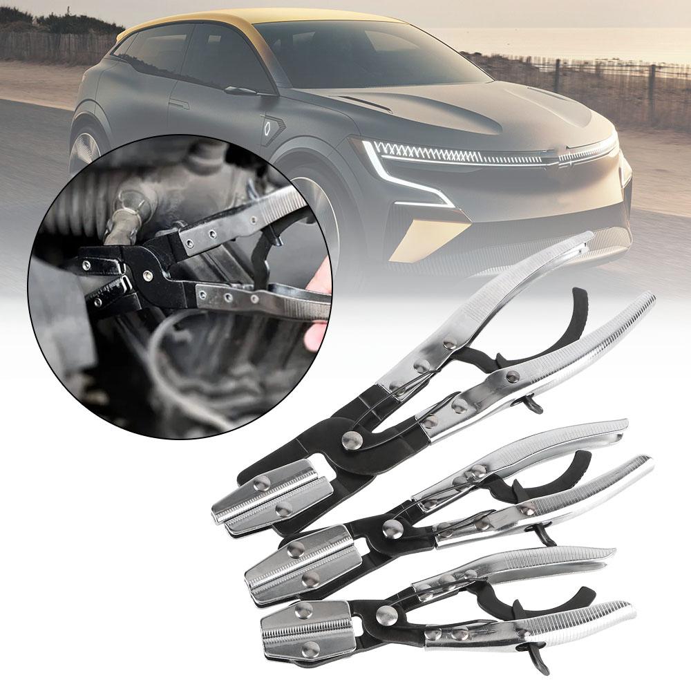 3Pcs Flat Mouth Pliers Car Oil Pipe Sealing Pliers Fuel Hose Pinch Off Pliers Automatic Lock Length Garage Tools Repairing Set