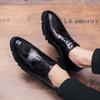 Fashion Autumn Korean Men's Pointed Lace Up Casual and Comfortable Leather Shoes Classic Black and White Men's Thick Soled Oxford Shoes