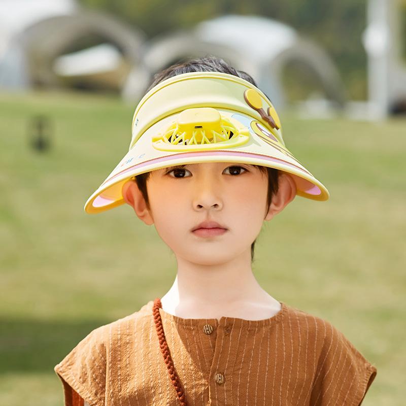 1154 Children's hat with large brim fan empty top hat for boys and girls cartoon cute outdoor sun hat